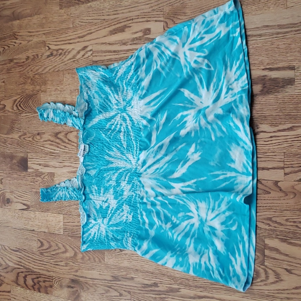 (M) myStyle Tie Dye Fit & Flare Tank Top Vacation Hippie Bohemian Vacation